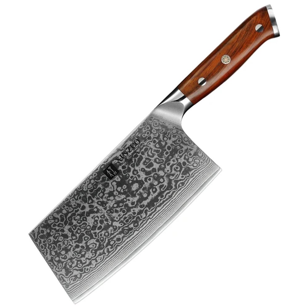 1-10 PCS Kitchen Knife 67 Layers Damascus Steel Chef Slicing Utility Paring Knife Steel Rosewood Handle Razor Sharp(6.5 in Cleaver Knife)