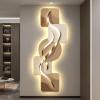 3D Wall Sculptures Art Decor, Decorative Painting with LED Light, Relief Wall Lamp Painting, Modern 3D Art Mural for Office Bedroom, Living Rooms(Beige 2,50 * 125cm/19.7 * 49.2in) view 1