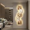 3D Wall Sculptures Art Decor, Decorative Painting with LED Light, Relief Wall Lamp Painting, Modern 3D Art Mural for Office Bedroom, Living Rooms(Beige 2,50 * 125cm/19.7 * 49.2in) view 2