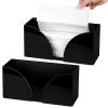2 Pcs Black Acrylic Paper Towel Holders, Tissue Organizer for Office, Bathroom, Kitchen, Countertop Tissue Holder for Napkins, Easy Access Desktop Rectangular Napkin Dispenser view 1