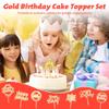 150-Pack Gold Glitter Birthday Cake Toppers, Double-Sided Acrylic Cake Decorations, Fun Cupcake Toppers view 2