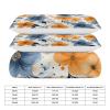 Blue and Orange Flowers On White Background 3 Pieces Bedding Set Super Soft Cozy Duvet Cover Set Lighweight Microfiber Comforter Cover with Zipper for Adult Bedroom Decor All Season 102"x90" view 2