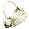 Healifty Romantic Flower Girl Basket Small Lightweight Wedding Basket with Elegant Bowknot and Floral Design for Young Wedding Ceremony Decor view 1