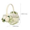 Healifty Romantic Flower Girl Basket Small Lightweight Wedding Basket with Elegant Bowknot and Floral Design for Young Wedding Ceremony Decor view 2