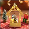 Magicsculp 7.5" Nativity Scene with Lights - Hand Painted Nativity Sets Resin Figure, First Christmas Story Decoration Holy Family Manger Little People Nativity Set for Indoor Mantle Shelf Tabletop view 1
