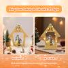 Magicsculp 7.5" Nativity Scene with Lights - Hand Painted Nativity Sets Resin Figure, First Christmas Story Decoration Holy Family Manger Little People Nativity Set for Indoor Mantle Shelf Tabletop view 2