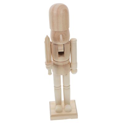 IMIKEYA Unfinished Nutcracker Figurine DIY Nutcracker Ornament for Christmas Decor Smooth Blank Surface for Painting Craft Decorative for Teens and Adults Gift