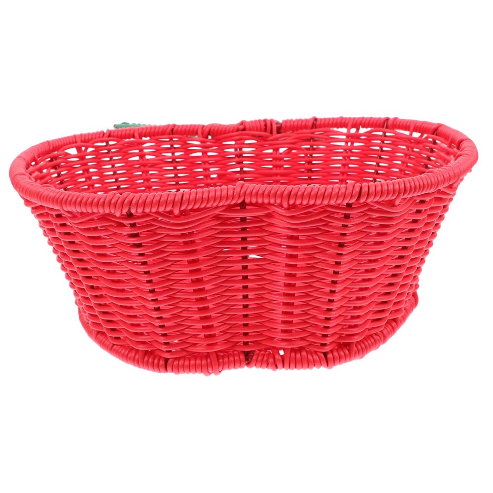 BESTYASH Shaped Woven Fruit Basket Compact Decorative Imitation Rattan Snack Storage Basket Handcrafted Party Serving Tray for Home and Kitchen