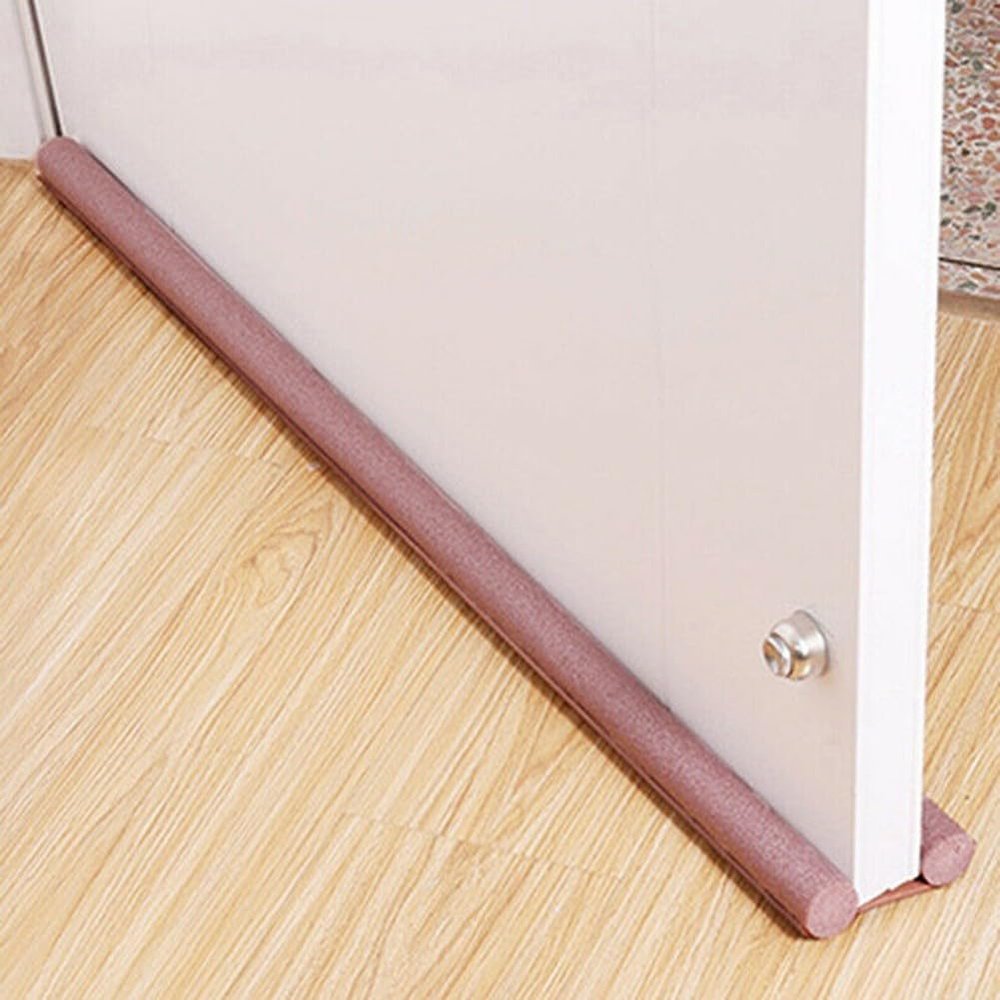 Under Door Draft Stopper 36.6 Inch Door Bottom Seal Strip Soundproof Weather Stripping Noise Blocker for Doors Gap Draft Excluder with Foam Insert(Brown)