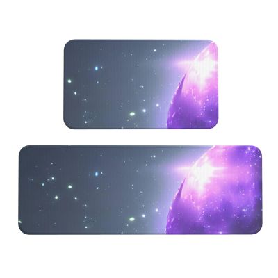Galaxy Starry Space Purple Starry Print Kitchen Mats for Floor,Kitchen Rugs Set,for Various Indoor and Outdoor Spaces