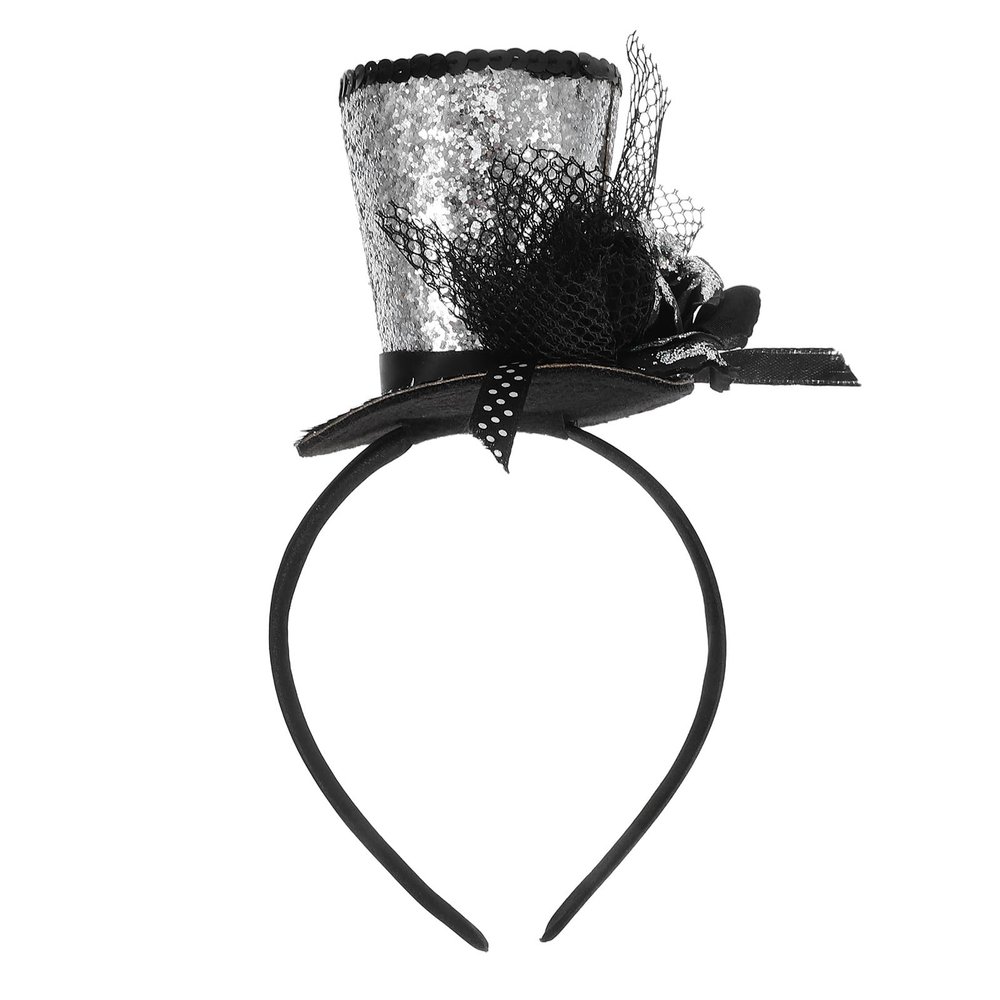 Didiseaon Top Hat Headband Mini: Sequins Tea Party Headpiece Fascinator Sparkling Glitter Headwear For Women New Year Holiday Props Photography