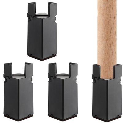4 Pcs Adjustable Bed Risers With 4-Inch Height, Screw Clamp Furniture Risers, Heavy Duty For Sofa, Desk, Chair, Tables, Fit Furniture Legs 0.87-1.65