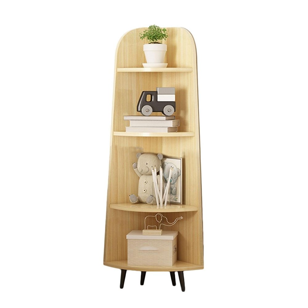 Corner Bookshelf 4/5 Tiers Corner Bookcases Unit Storage Display Rack with Back Panel Open Storage for Living Room Kitchen Office,Ideal for Home