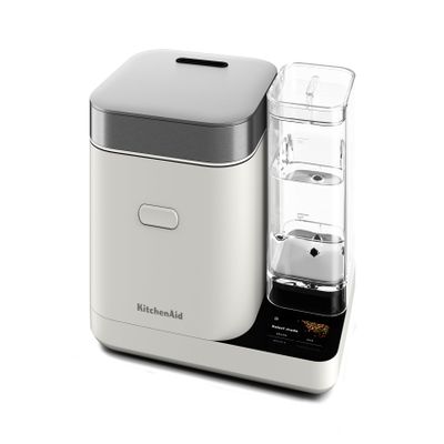 KitchenAid Grain and Rice Cooker 8 Cup with Automatically Sensing Integrated Scale + Water Tank, KGC3155, Porcelain White
