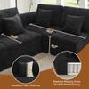 110''Modular Sectional Couches for Living Room, Cloud Boneless Compressed Sectional Sofa, Oversized U Shaped 5 Seater Upholstered Memory Foam Sofa, No Assembly, Chenille Black view 4