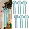 Aneco 6 Pieces Large Light Blue Velvet Christmas Bows 35 x 16 Inch Christmas Swag Bow Pre Tied Fence Staircase Wreath Bows Holiday Tree Topper for Xmas Home Door Outdoor Decorations view 1