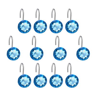 Decorative Acrylic Shower Curtain Hooks 12pcs for Bathroom