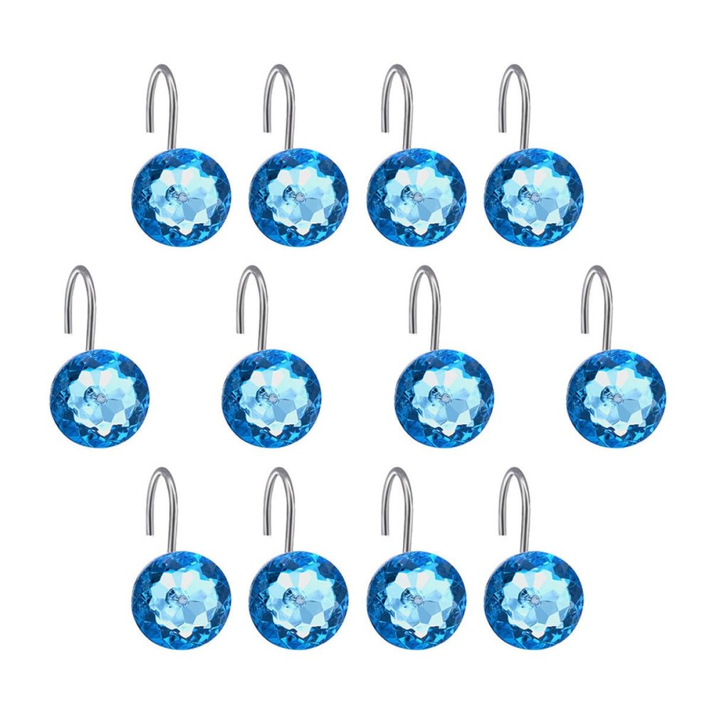 Decorative Acrylic Shower Curtain Hooks 12pcs for Bathroom