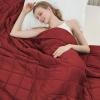 Red Weighted Blanket for Adults 15lbs, 60"x80", Queen Size Cooling Heavy Throw Blanket for 140-160lbs, Microfiber Soft Thick Big Blankets Weighted Comforter Breathable Gifts for Sleeping view 1