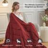 Red Weighted Blanket for Adults 15lbs, 60"x80", Queen Size Cooling Heavy Throw Blanket for 140-160lbs, Microfiber Soft Thick Big Blankets Weighted Comforter Breathable Gifts for Sleeping view 3