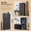 71" Black Tall Pantry Cabinet with Drawer and Adjustable Shelves, Modern Storage Cabinet with Doors, Kitchen Buffet Cabinet, Food Pantry Storage Cabinet, Coffee Bar, Living Room and Dining Room view 3