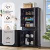 71" Black Tall Pantry Cabinet with Drawer and Adjustable Shelves, Modern Storage Cabinet with Doors, Kitchen Buffet Cabinet, Food Pantry Storage Cabinet, Coffee Bar, Living Room and Dining Room view 4