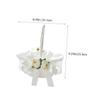 White Flower Girl Basket for Wedding Ceremony and Party Decor view 2