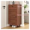4-Tier Freestanding Shoe Cabinet, Hidden Board Shoe Cabinet, Farmhouse Slim Shoes Cabinets for Rooms view 4
