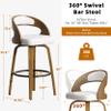 26" Counter Height Bar Stools Set of 4, Swivel Kitchen Island Stools with Ergonomic Curved Backrest, Solid Wood Legs, 300 lbs Capacity, Modern Walnut Finish, Perfect for Kitchen Island(White) view 2