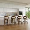 26" Counter Height Bar Stools Set of 4, Swivel Kitchen Island Stools with Ergonomic Curved Backrest, Solid Wood Legs, 300 lbs Capacity, Modern Walnut Finish, Perfect for Kitchen Island(White) view 4