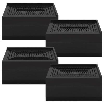 Chewtoyo 4-Pack Heavy Duty Bed Risers, Rectangular Black Furniture Lifts, Non-Slip Design for Extra Storage, Ideal for Home and Office Use, 4.52.42.9
