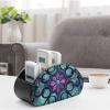QMNALP Tv Remote Control Holder Space Saver Cute & Durable Remote Caddy Leather Desktop Caddy Storage Organizer Stained Glass Pattern Printed Remote Holder view 4