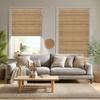 Doing-X No Drill Bamboo Roman Shades, No Tools Roman Blinds for Indoor Windows, Room Darkening Natural Cordless, UV Protection Easy Install Bedroom Living Room, Light Bamboo Original,17" Wx 46" H view 2