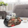 QMNALP Tv Remote Control Holder Space Saver Cute & Durable Remote Caddy Leather Desktop Caddy Storage Organizer Old License Plate Printed Remote Holder view 4