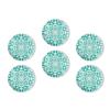 BaHomeck Fridge Magnets 6 Pcs White Pattern On Green Background Round Strong Magnetic Glass Small Refrigerator Magnet,Home Decoration for Office Whiteboards,Classrooms,Cabinet and Dishwasher view 1