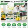 2QT NSF Food Storage Containers: 6 PCS [Food Grade][Hot&Cold Resistant] Commercial Clear Square Food Storage Containers with Scales Handles for Home Restaurant Kitchen Proof Dough(BPA FREE-GREEN N2) view 3