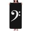 AHUNARLOP Bass Clef Music Logo Bath Towel - Quick Drying - Microfiber Coral Velvet Highly Absorbent Towels - Use as Bath Fitness, Bathroom, Shower, Sports, Yoga Towel (White) view 1