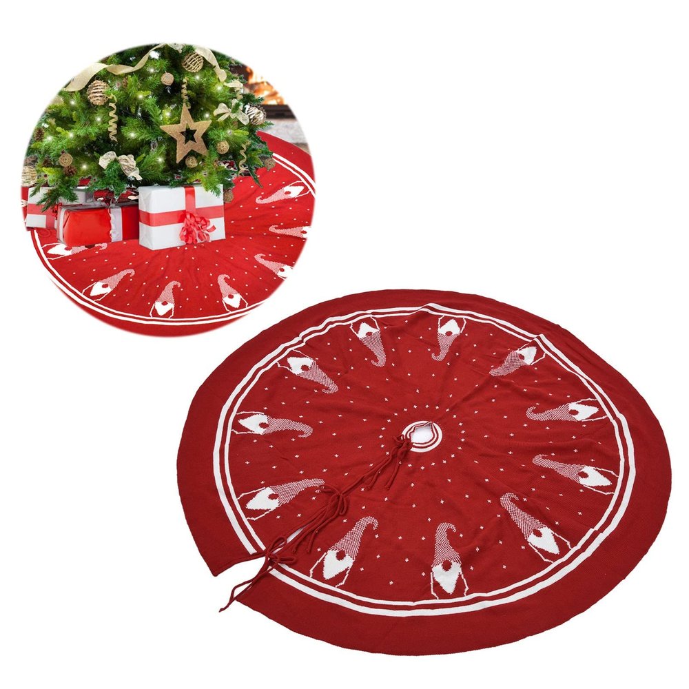 Omabeta Christmas Tree Skirt, Xmas Tree Carpet 47.2in Soft Reusable Decorative Skirt for Bottom Decoration