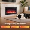 LDAILY 36" Electric Fireplace, Wall Mounted/Recessed, 3-Color Flame, 5 Brightness, 8H Timer, 750/1500W Freestanding Insert, Black (36 inches) view 2