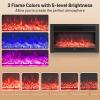 LDAILY 36" Electric Fireplace, Wall Mounted/Recessed, 3-Color Flame, 5 Brightness, 8H Timer, 750/1500W Freestanding Insert, Black (36 inches) view 3