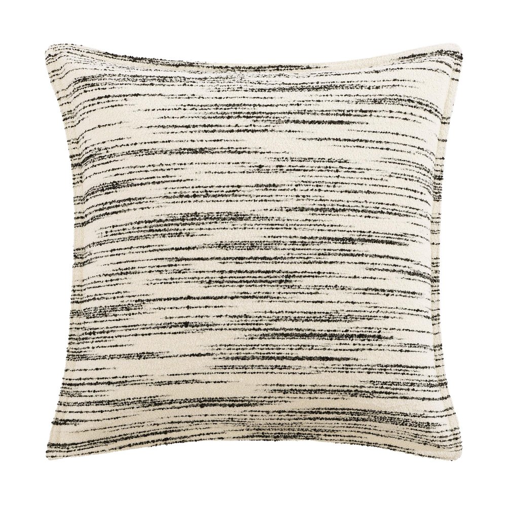 HiEnd Accents Cosmo Ivory Black Boucle Euro Sham, 27 x 27 Inch