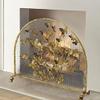 Arched Fire Screen with Butterfly Decor - Sturdy Spark Guard for Fireplace Safety, Handcrafted Wrought Iron, Perfect for Pets & Nurseries, Height 90cm (35") view 1