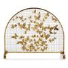 Arched Fire Screen with Butterfly Decor - Sturdy Spark Guard for Fireplace Safety, Handcrafted Wrought Iron, Perfect for Pets & Nurseries, Height 90cm (35") view 2