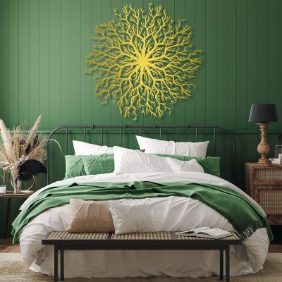 Abstract Tree Branch Metal Wall Art, Trees Of Life Wall Art, Tree Branch Metal Wall Decor for Living Room, BedroomGold, 19"Hx19"W/47x47cm