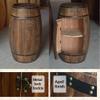 HACHJWRT Whiskey Barrel Bar, Solid Wood Barrel Side Table with Storage Shelves and Latch, Wine Barrel Table for Bar, Home Decor and Night Stand(27.6x16.5in) view 4