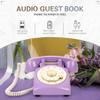 FiayaCom Audio Guest Book Wedding Phone,32GB Memory Customized Audio Messages, Volume Adjustable, with Message Replay Feature, Suitable for All Kinds of Party(Purple+Sign) view 4