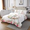 Manfei Rabbit Kids Bedspread Queen Size,Rose Egg Flower Floral Coverlet Set,Girls Boys Room Decor,Cute Dreamy Fairy Quilted Coverlet,Pink Green Bedding Quilt,2 Pillowcases view 3
