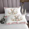Manfei Rabbit Kids Bedspread Queen Size,Rose Egg Flower Floral Coverlet Set,Girls Boys Room Decor,Cute Dreamy Fairy Quilted Coverlet,Pink Green Bedding Quilt,2 Pillowcases view 4