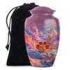 Drum Cremation Urn for Ashes, Purple Large Memorial Urn Adult 10 Inch view 1