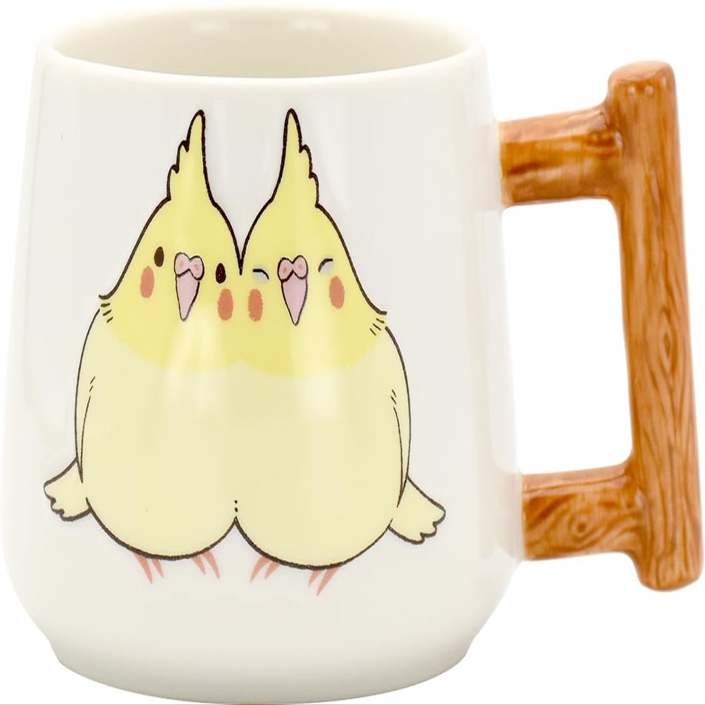 15258 Ceramic Indigo Pita Bird Mug, Cockatiel, Diameter 3.2 x Height 3.0 inches (8.2 x 7.6 cm)